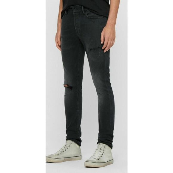 ALLSAINTS CIGARETTE SKINNY JEANS, WASHED BLACK cropped ankle size 28 - Picture 1 of 9